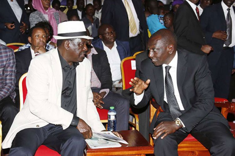 DP Ruto and ODM Leader Raila Odinga Share a Podium At Kisii Burial Amid Heated Politics