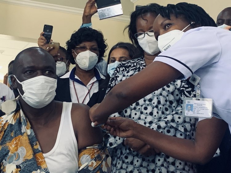 COVID-19: Patrick Amoth Becomes First To Get Vaccine In Kenya