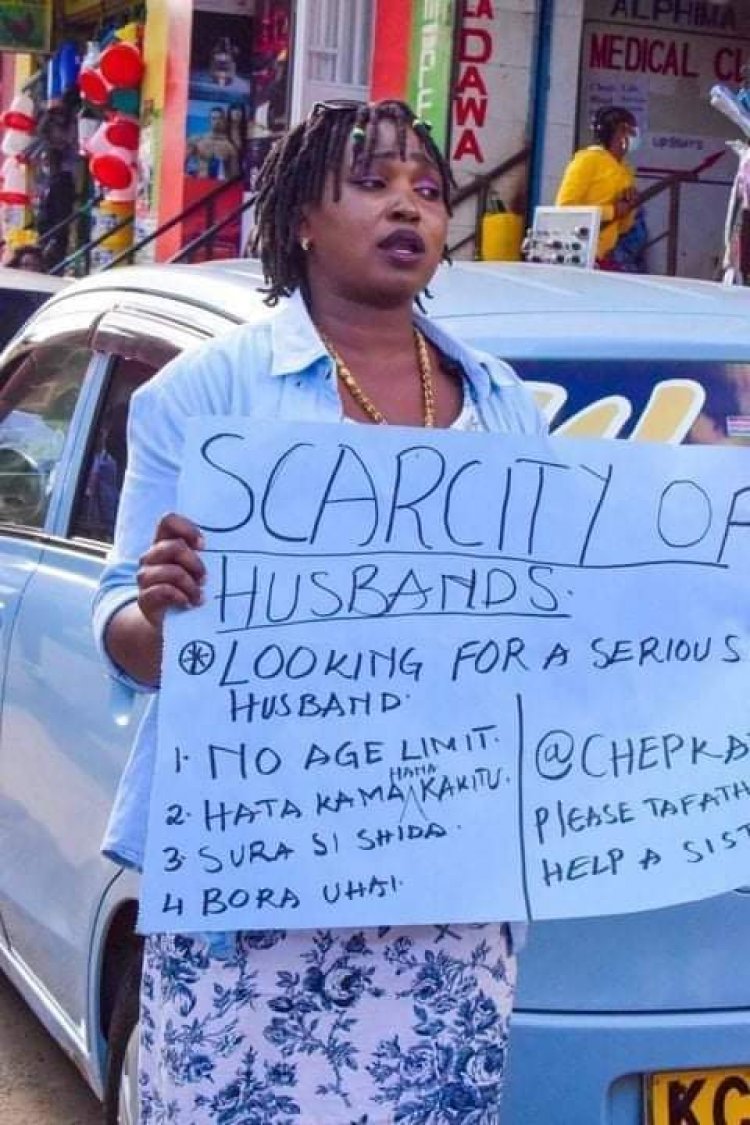 "Marry Me Hata Kama Huna Pesa" Lady Desperately Searches for A husband