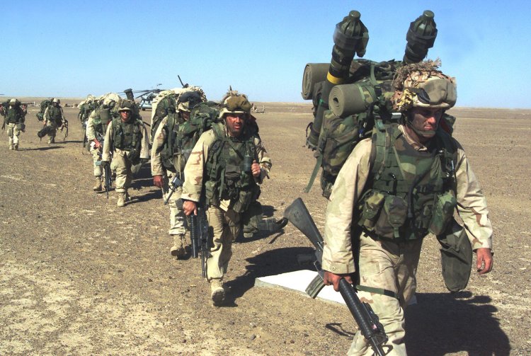U.S. forces entering Afghanistan. 
