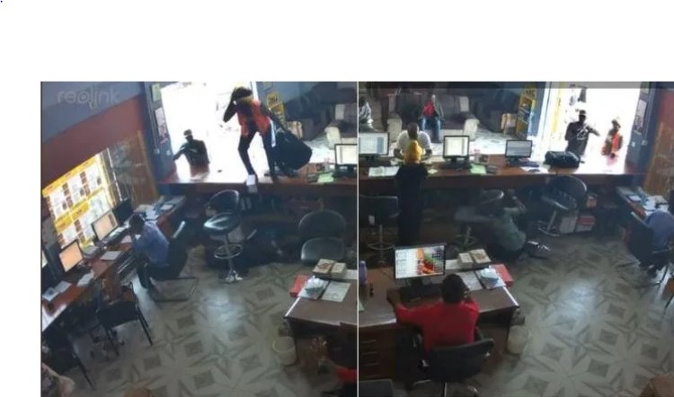 VIDEO: Boda Boda Rider Caught On Camera Drawing A Gun In A City Shop