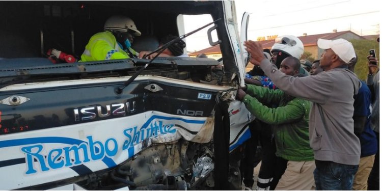 Mombasa Road Collision,Two trapped And Several Injured