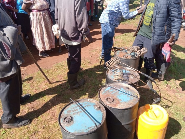 Illicit Brews Nabbed and Destroyed in Taboino Villlage, Bomet County