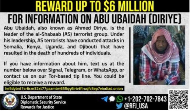 US Government Offers $6 Million For Information On Al Shabaab Group Leader Abu Ubaidah
