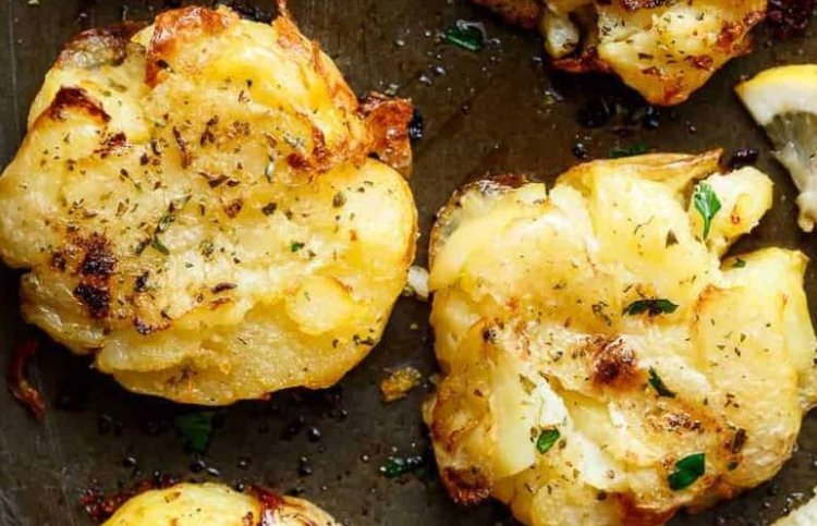 Crispy Lemon Smashed Potatoes Recipe