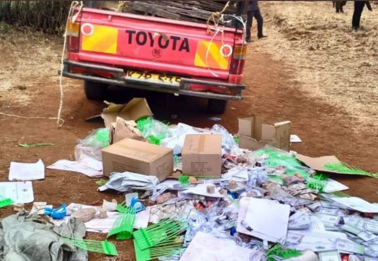 Members of the Public Destroy IEBC Materials in Tharaka Nithi County