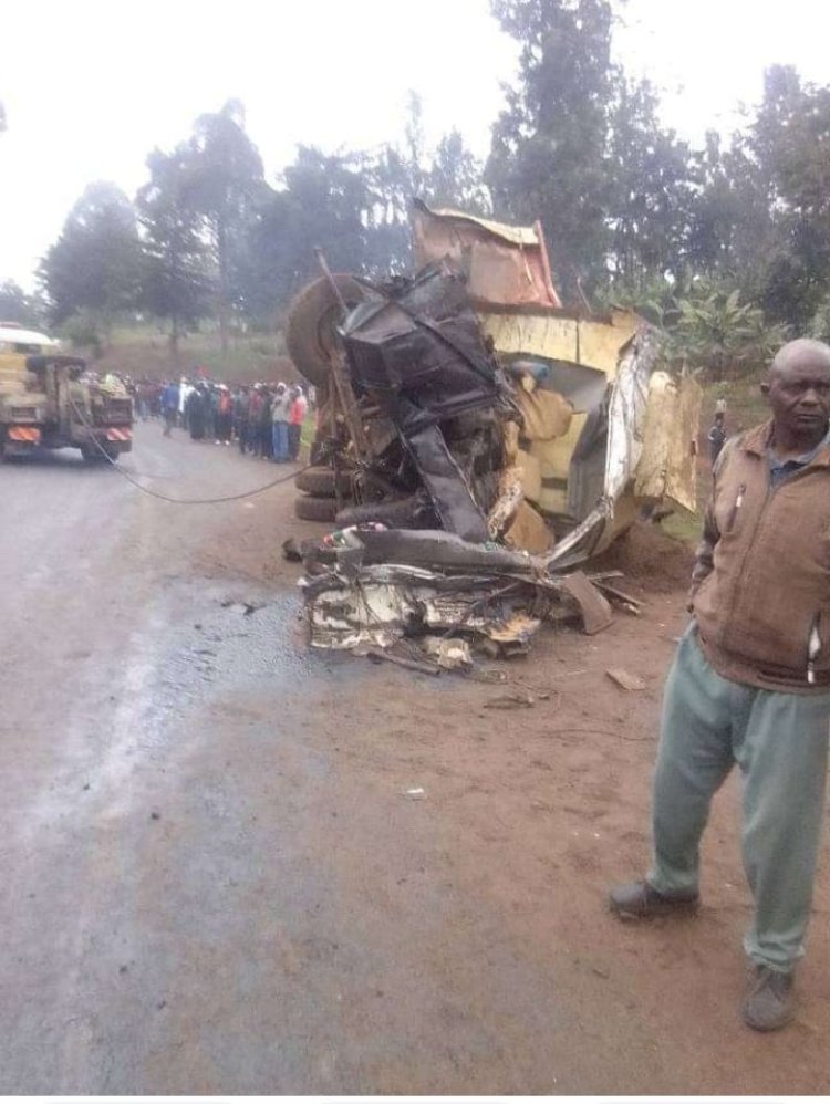 PHOTOS: Three People Killed in A Tragic Road Accident Along Meru-Nairobi Highway