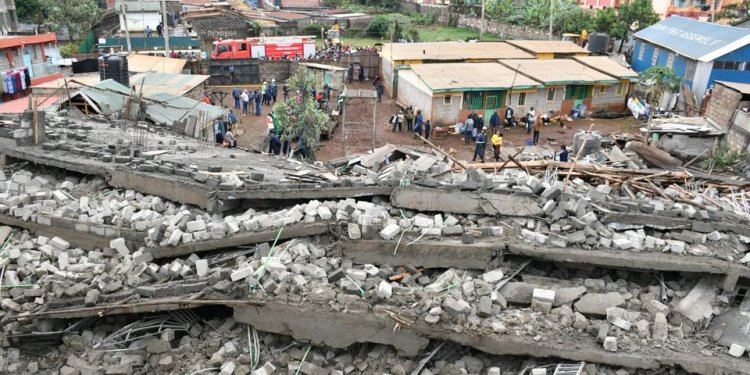 Photos: Six-Storey Building Collapses on Residential Home Killing Two in Ruaka