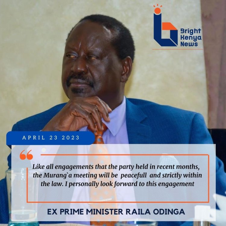 Raila On His Way To Murang`a